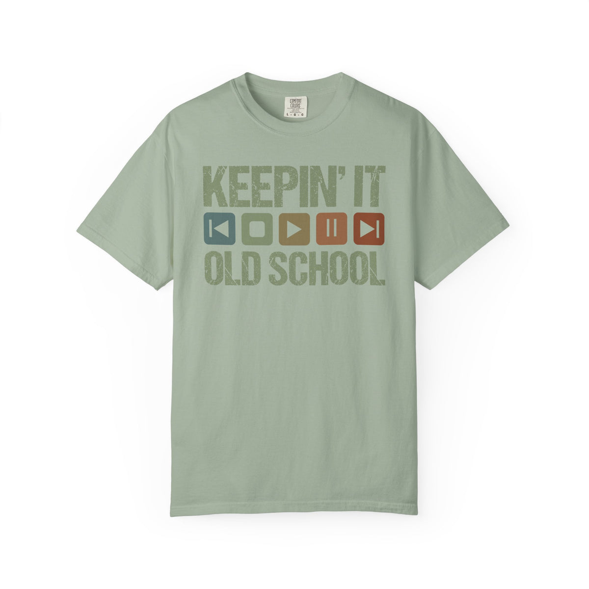 Keepin' It Old School T-Shirt — Retro Media Buttons Graphic Tee