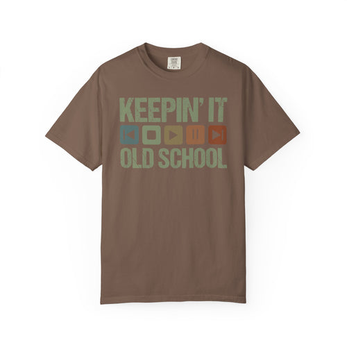 Keepin' It Old School T-Shirt — Retro Media Buttons Graphic Tee
