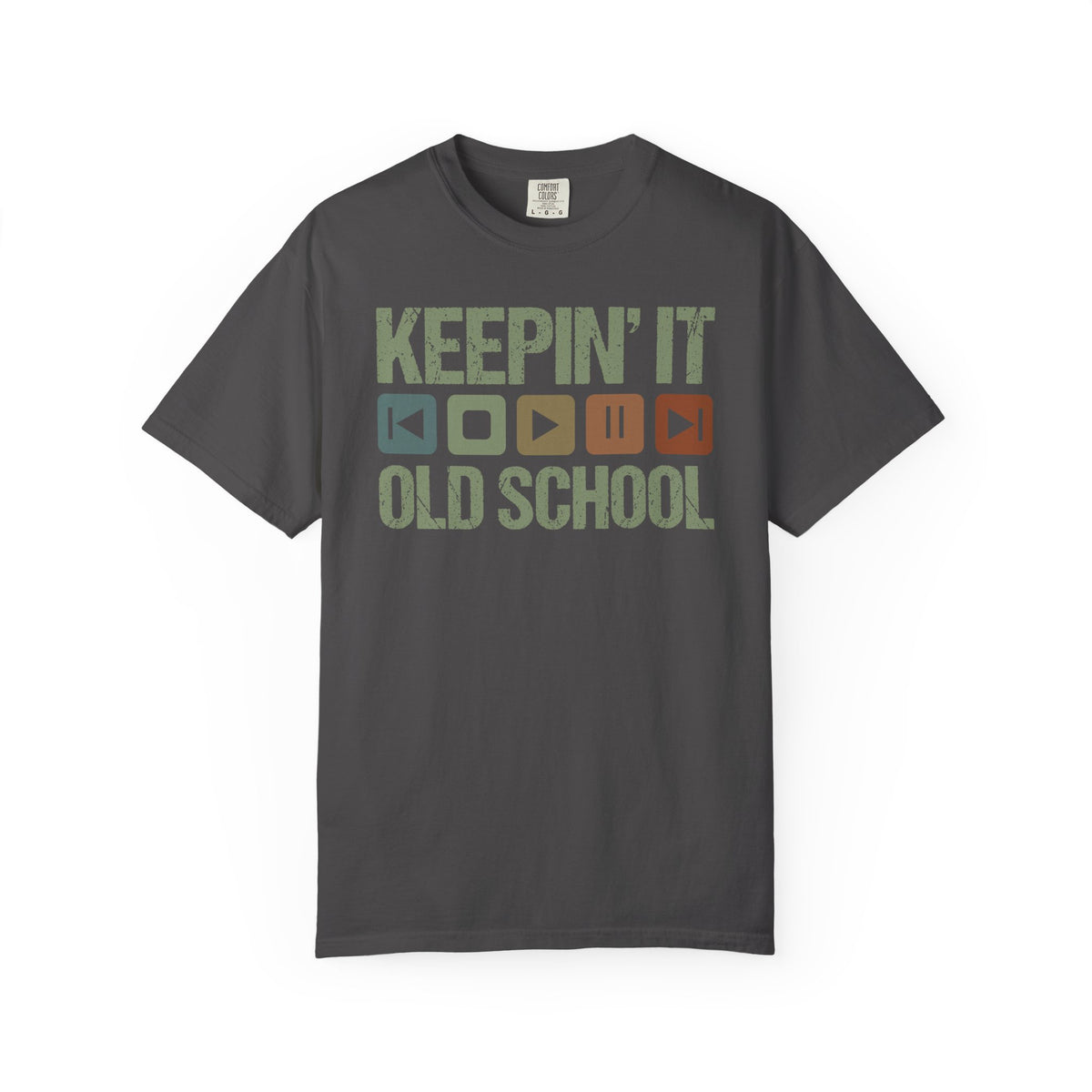 Keepin' It Old School T-Shirt — Retro Media Buttons Graphic Tee