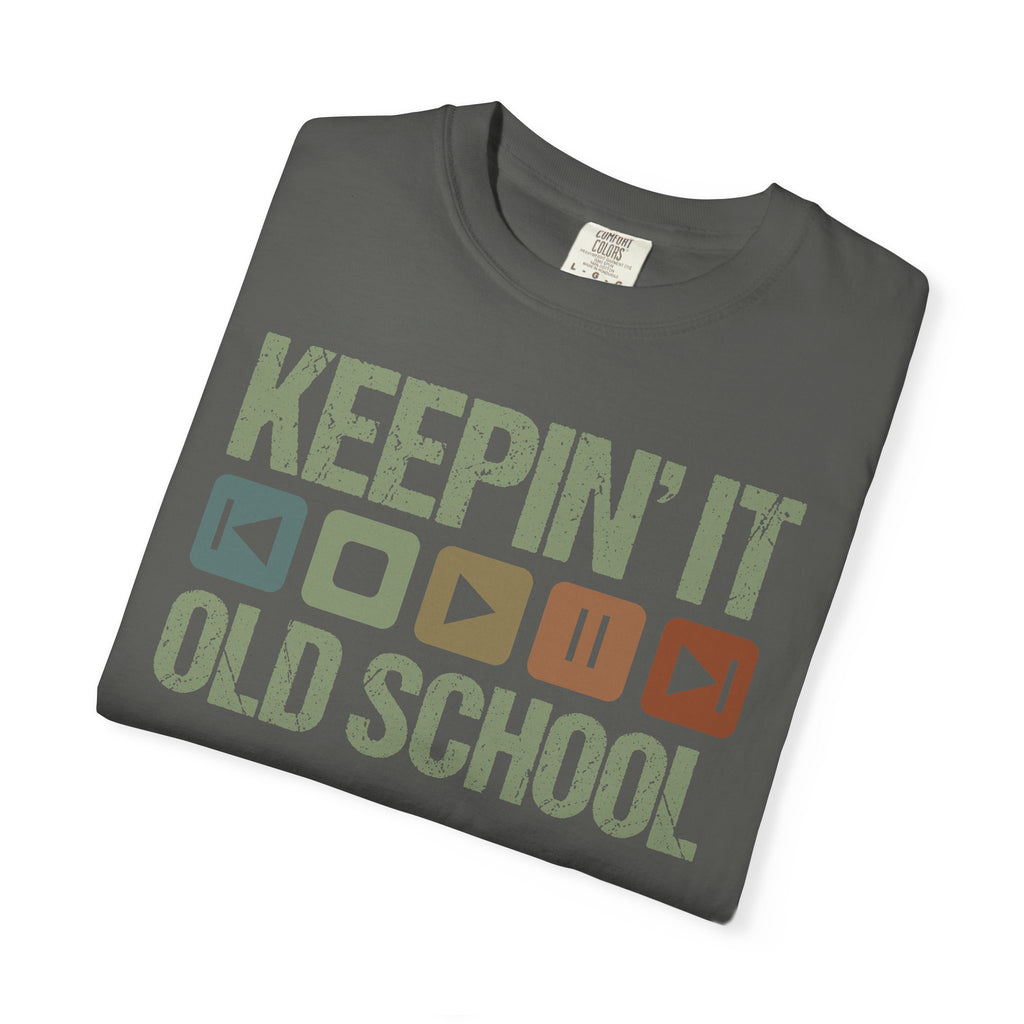 Keepin' It Old School T-Shirt — Retro Media Buttons Graphic Tee