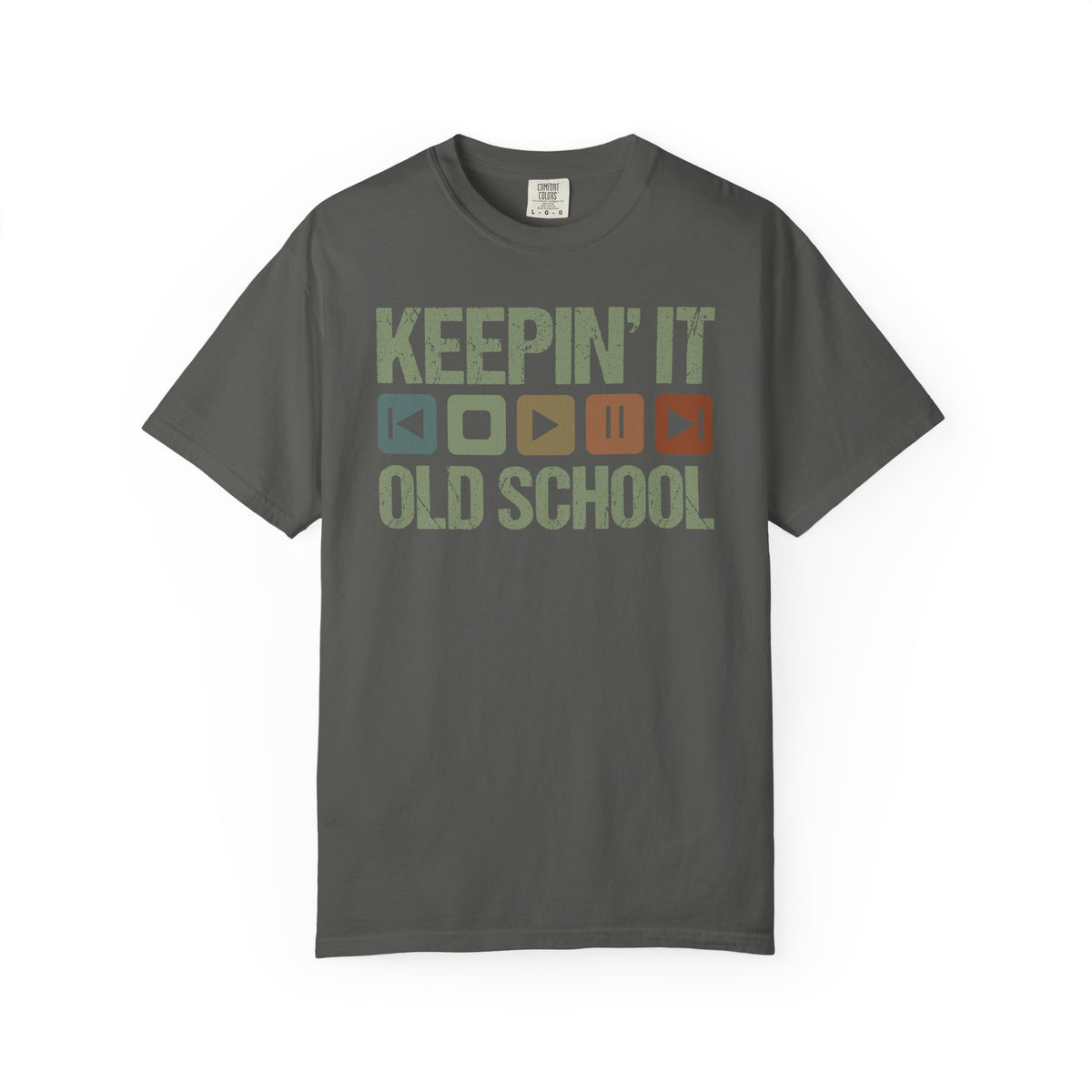 Keepin' It Old School T-Shirt — Retro Media Buttons Graphic Tee