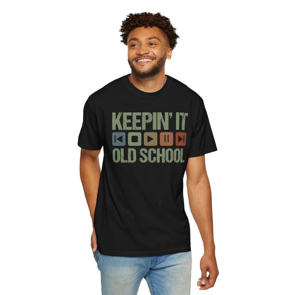 Keepin' It Old School T-Shirt — Retro Media Buttons Graphic Tee