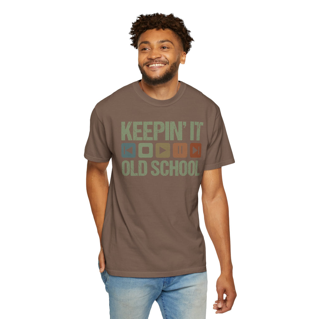 Keepin' It Old School T-Shirt — Retro Media Buttons Graphic Tee