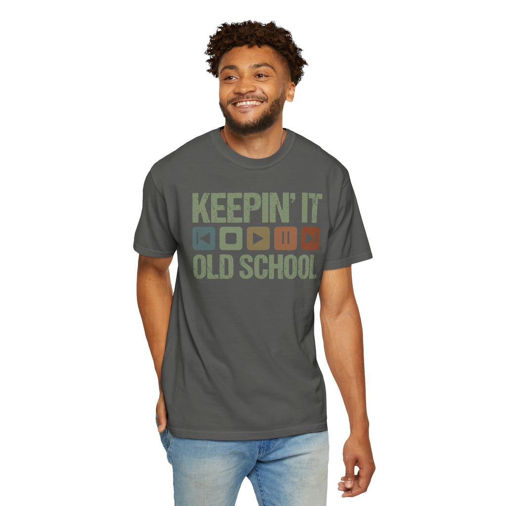 Keepin' It Old School T-Shirt — Retro Media Buttons Graphic Tee