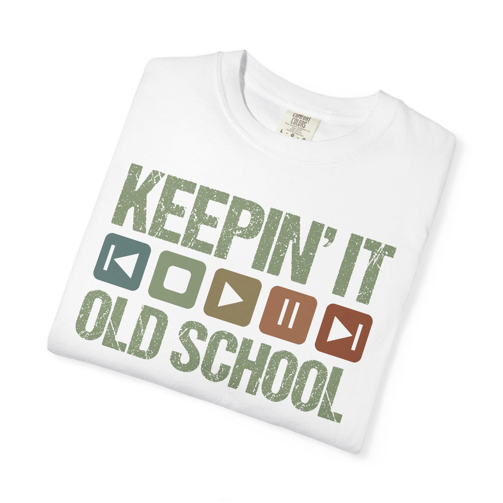 Keepin' It Old School T-Shirt — Retro Media Buttons Graphic Tee