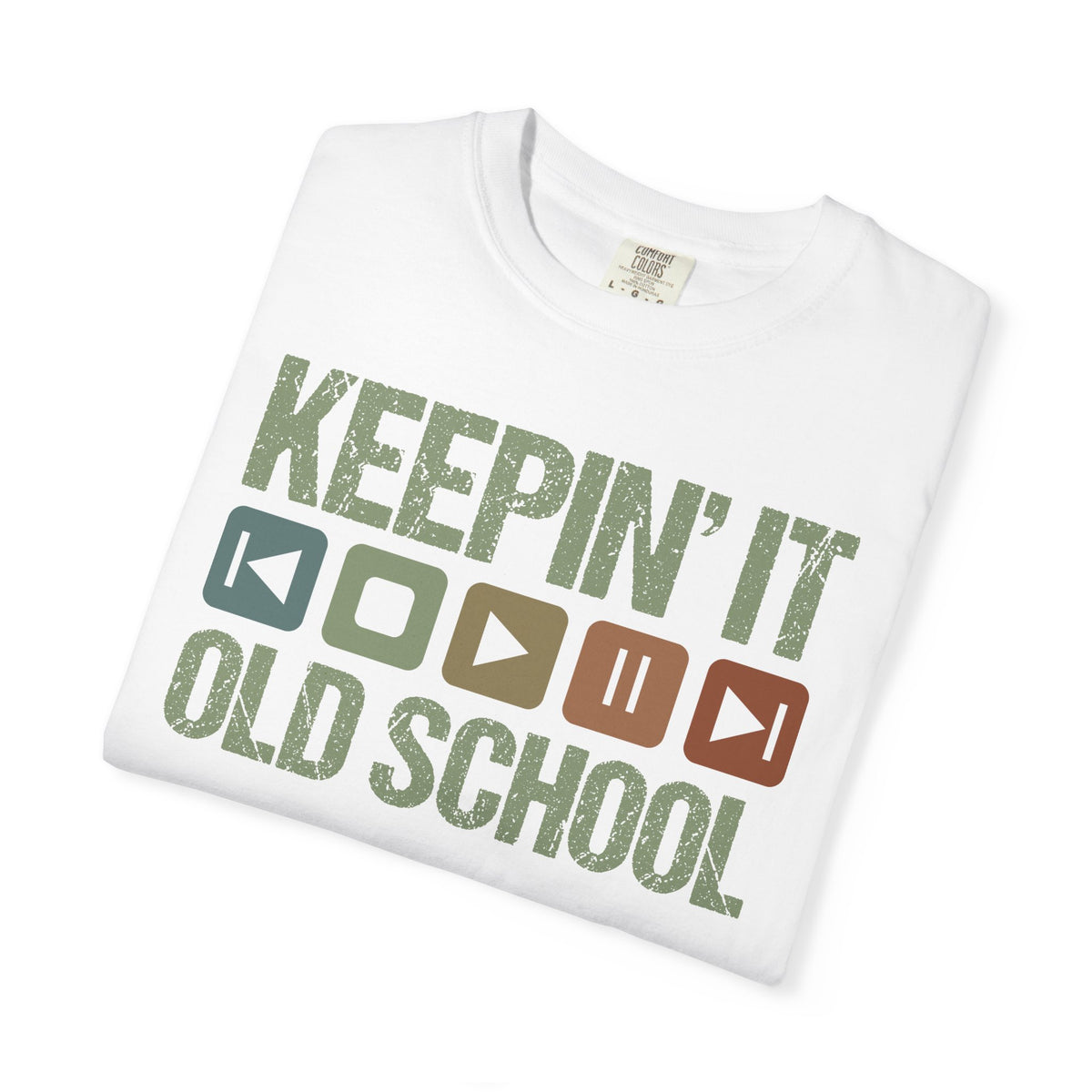 Keepin' It Old School T-Shirt — Retro Media Buttons Graphic Tee