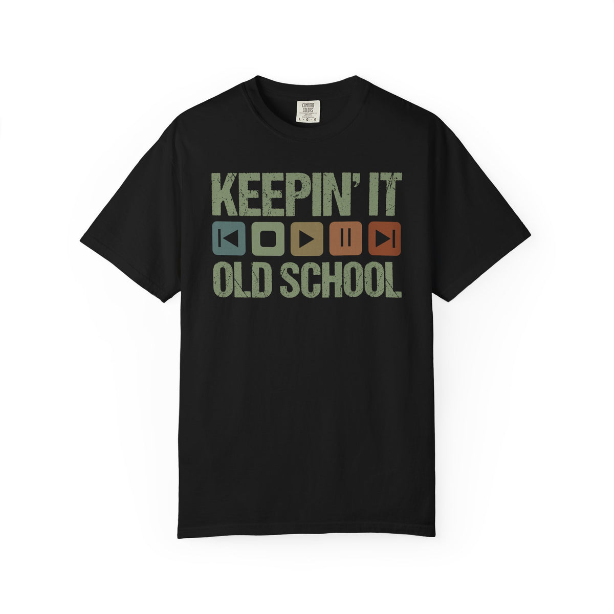 Keepin' It Old School T-Shirt — Retro Media Buttons Graphic Tee