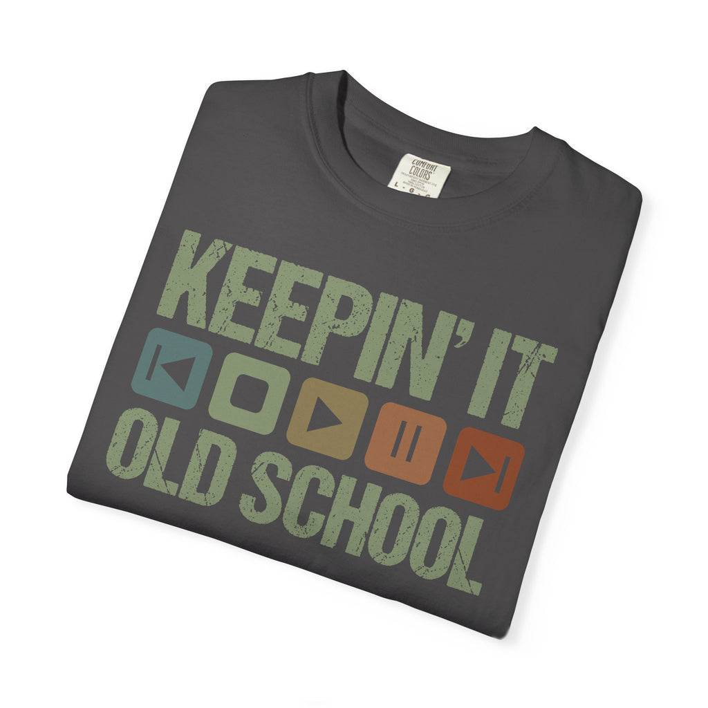 Keepin' It Old School T-Shirt — Retro Media Buttons Graphic Tee