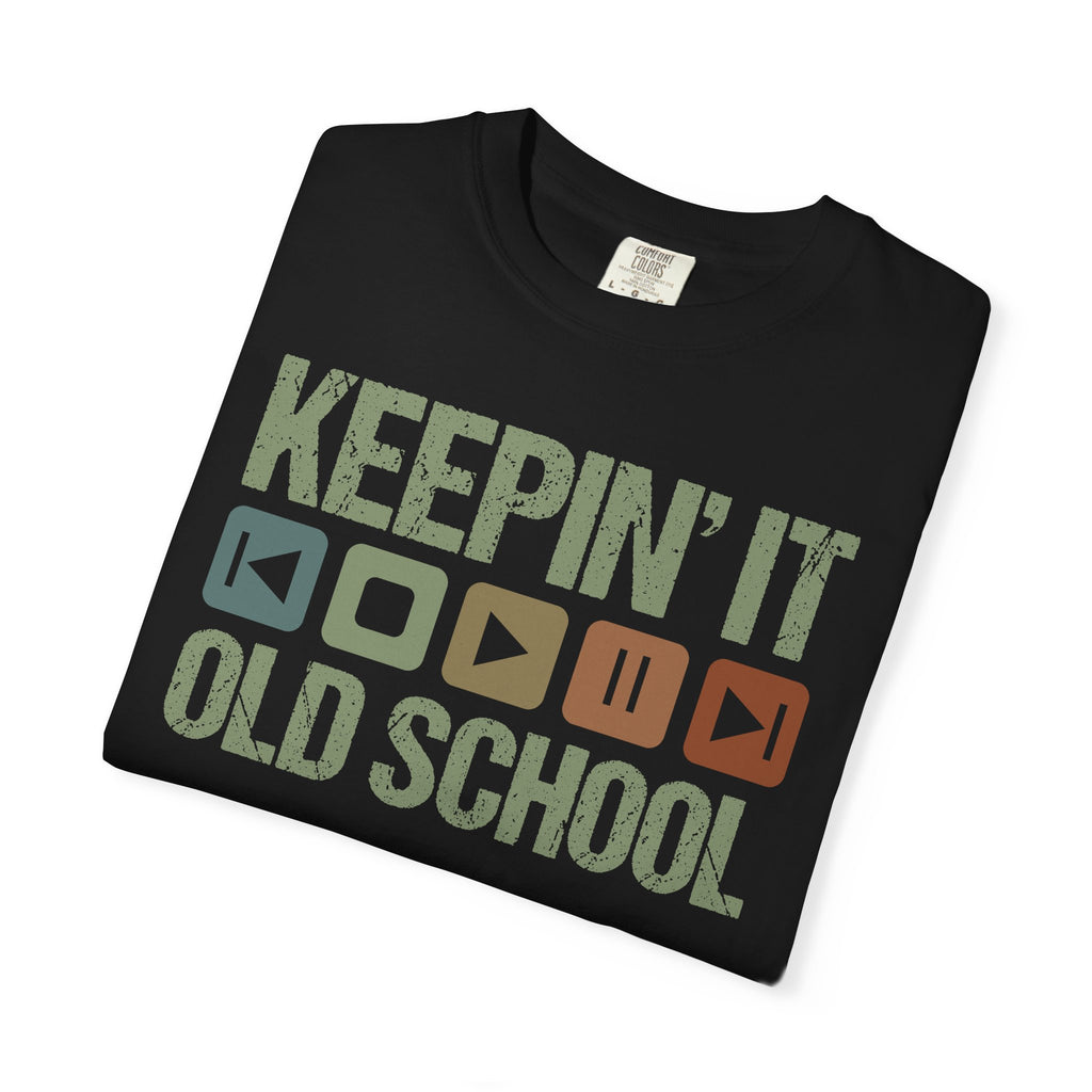 Keepin' It Old School T-Shirt — Retro Media Buttons Graphic Tee