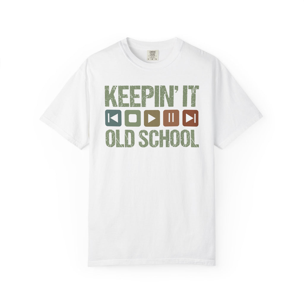 Keepin' It Old School T-Shirt — Retro Media Buttons Graphic Tee